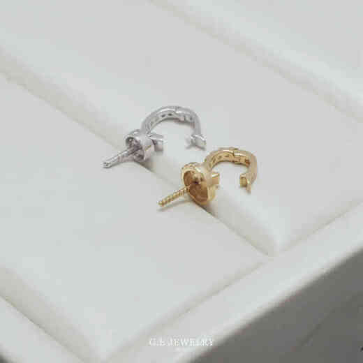 Yan's 18K gold diamond bead holder pendant buckle pearl pendant clip buckle bead buckle 18K yellow diamond universal bead holder (live head)