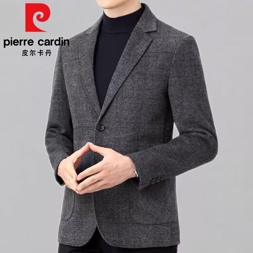 Pier Cardin Casual Wollanzug Herrenjacke Herbst und Winter Neue Stil Business koreanischer Stil Doppelseitiger Wolle High-End-Business-Anzug Männer 3291 Stile: Dunkelgrau 170/48