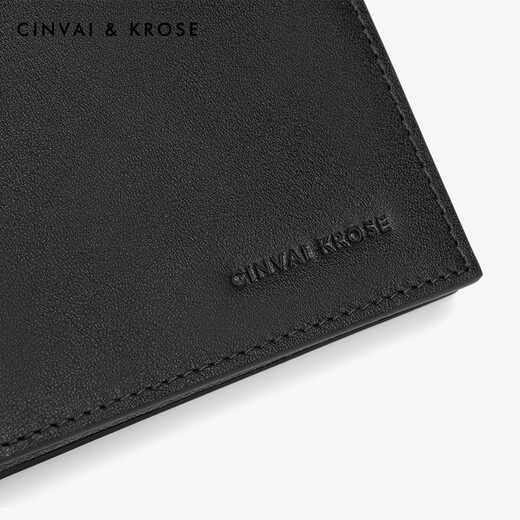 CinvaiKrose男士钱包2025新款真皮短款牛皮钱夹生日物送男友 黑色