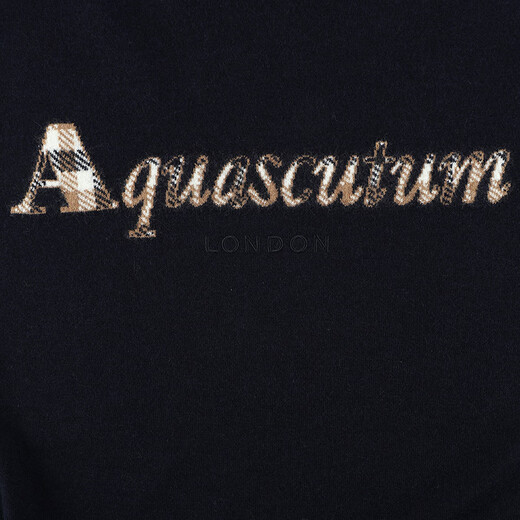 AQUASCUTUM/雅格狮丹秋冬新品男士保暖绵羊毛圆领针织衫Q4867EI071 深蓝色39 S