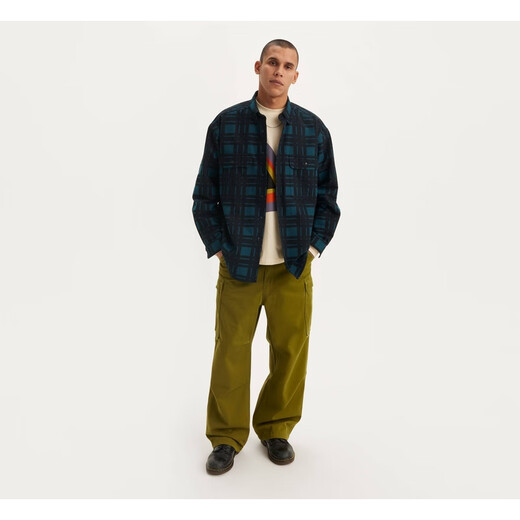 Levi's men's loose overalls, comfortable, durable, fashionable and sporty, suitable for sports and leisure daily life A91320002 Army Green 29