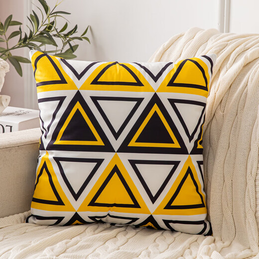 McCree [Double-sided model] geometric pattern pillow sofa living room cushion car in the afternoon pillow on the bed girl sleeps on the black and white space 40x40cm single pillow cover