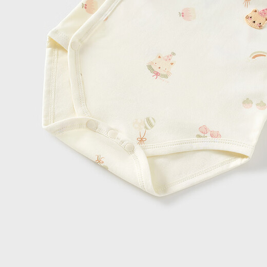 童泰（TONGTAI）婴儿包屁衣春秋季纯棉宝宝连体衣新生儿衣服三角哈衣爬服粉色66cm