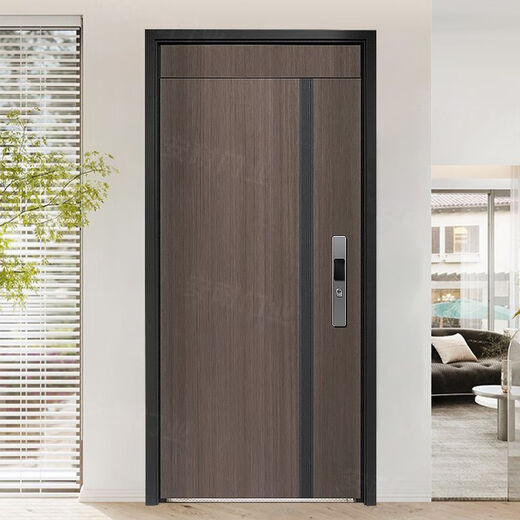 美克杰甲级防盗门家用安全门入户门进户门指纹锁极简木纹子母门ouli 不不包安装+机械锁(货运站自提) 单门1970X860外包外开