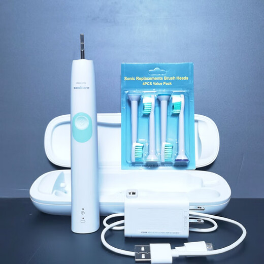 飞利浦（PHILIPS）电动牙刷成人6877HX682P全自动感应充电式声波震动智能9192 散装HX681G主机蓝色送4刷头