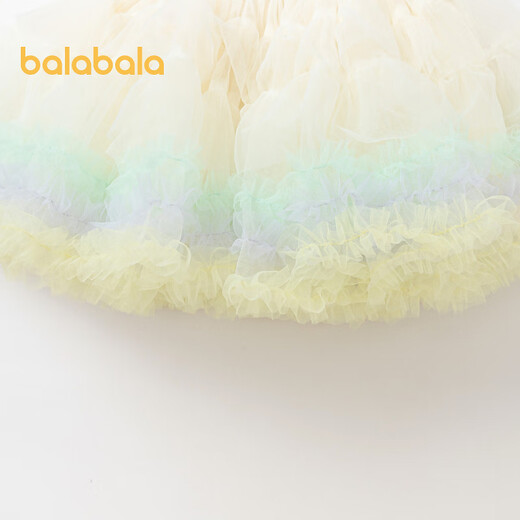 Balabala children's clothing children's skirt baby skirt girls short skirt stylish red mesh tutu skirt egg yolk mochi-00311 100cm