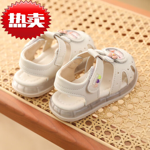 Didi.Ni HEYDIDY new Baotou soft sole non-slip girls baby sandals 0-2 years old 1 summer 3 baby toddler 4 princess 6-18 months lotus color 202 sandals inner length 14.5cm 23 size