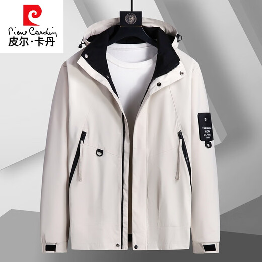Pierre Cardin (Pierre Cardin) plus Fett und vergrößertes Ladungspop für Herren Spring und Herbst-Dünnjacke Fett Mann Großgröße Lose Outdoor Sports Mountaineering und winddichte KBS-9909 Hellgelb 7xl empfohlen 260-280jin [Jin gleich 0,5 kg]