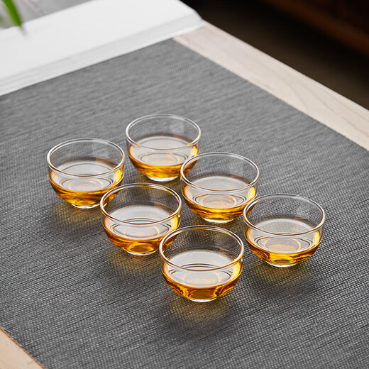 Lvchangming Tea Cup Glass Master Cup Thickened Cup Heat-resistant Tea Cup Personal Kung Fu Tea Cup Small Tea Cup 70ml 6 Count
