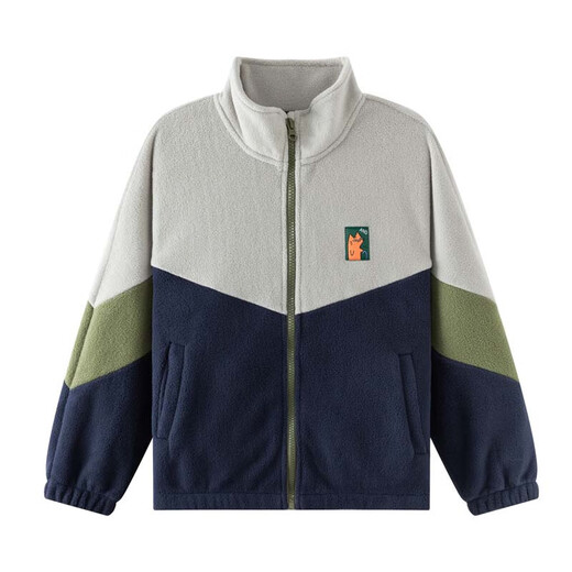 Zuoxi Boys' Polar Fleece Jacket 2026 Spring Children's Fleece Jacket Big Children's Spring Top Trendy Navy 160