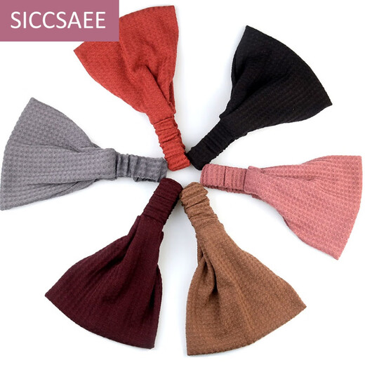SICCSAEE knitted hairband for women, wide-brimmed hood, turban, hair bun to cover white hair, headband for hair outside washing face, Korean powder