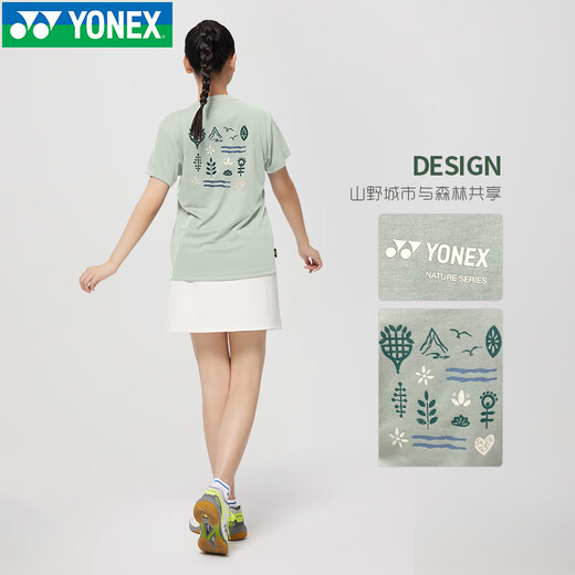YONEX YONEX yy badminton uniform 2025 new comfortable men and women environmentally friendly sports T-shirts, short-sleeved tops 16835-384 [mint color] women's sports T-shirt M