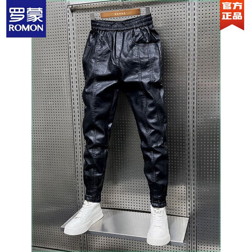 Romon (Romon) Automne et hiver épaissis épaissis chauds et imperméables Pantalons de moto en cuir en cuir pur noir pur noir 895 (plus) xl 120-140jin [Jin est égal à 0,5 kg]