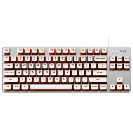 罗技（Logitech）K835机械键盘有线游戏电竞键盘84键电脑办公键盘个性pbt键帽送男生女友礼物 K835冰咖键帽版 青轴