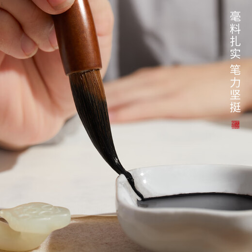 Liupintang brush brush with both hair and hair, professional-grade large, medium and small regular script for adults, Chinese painting, calligraphy and calligraphy practice, entry-level set of soft pens, Feihua Yaling 3 pieces