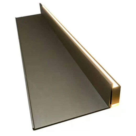 Creative wall rack aluminum alloy LED light luminous shelf storage rack hanging wall creative with light built-in book and wine rack gold black 800MM external power supply