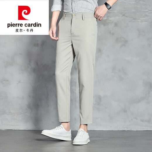 皮尔卡丹（pierre cardin）九分休闲裤男士2023新款夏季潮流修身小脚长裤子男直筒休闲 9898卡其 29【106-115斤】