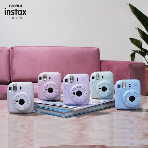 Fuji Instax Polaroid single-time imaging camera mini12 (mini11 upgraded model) Asakura pink photo paper battery set