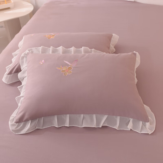 Zhewei Faleta de algodón puro Falda de una sola pieza Flor de estilo de algodón doble con falda Capa de la cama Capa del delantal SN9720 Dream-Binglan 150*Falda de la cama individual de 200 cm