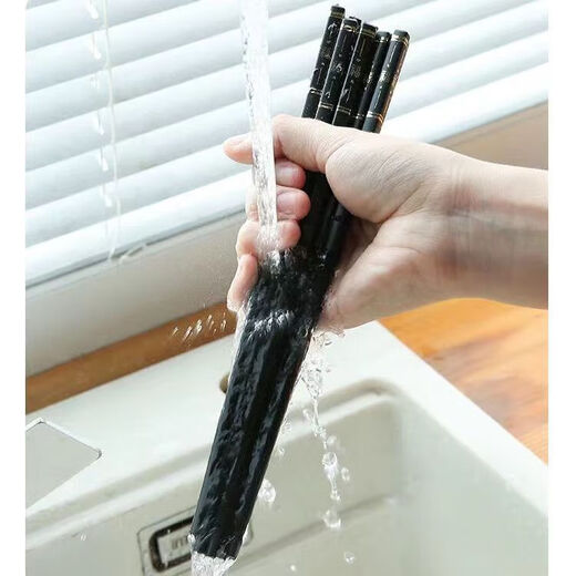 Palillos antibacterianos para uso doméstico Palillos de aleación de estilo ligero de lujo estilo japonés antideslizantes y resistentes a altas temperaturas de alta gama 10 pares