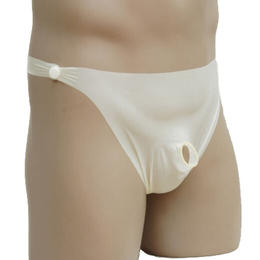 Sexy underwear men's thong latex underwear men's transparent sexy Yiyang pants adult sex products gay gay meat color all size