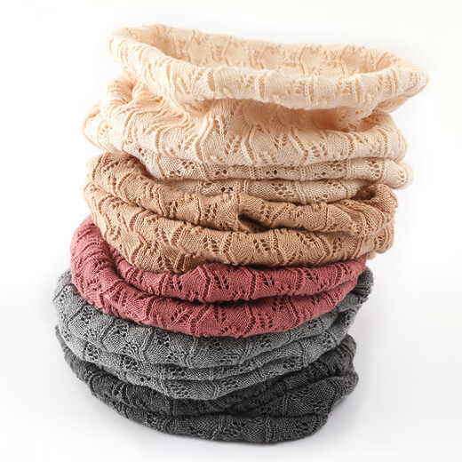 Men's summer scarf neck thin summer air-conditioned room cold protection neck scarf women's cotton sun protection pullover knitted versatile fog blue