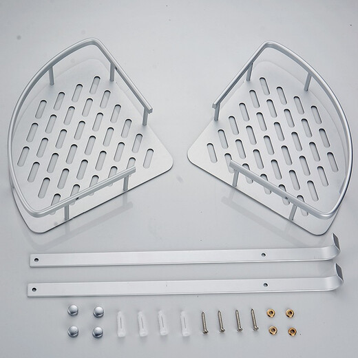 BEISi bathroom storage rack space aluminum single layer corner rack bathroom tripod storage rack wall hanging shelf matte double layer tripod