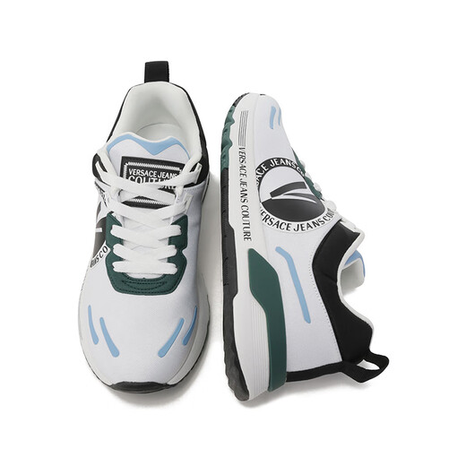 Versace Jeans Couture Vesge Sesse Neues Produkt Herren dicker alleinerer Schnüre-up Casual Sneaker Geschenk Männer 75YA3SA1 ZS653 MD7 White Multicolor V-Badge 44