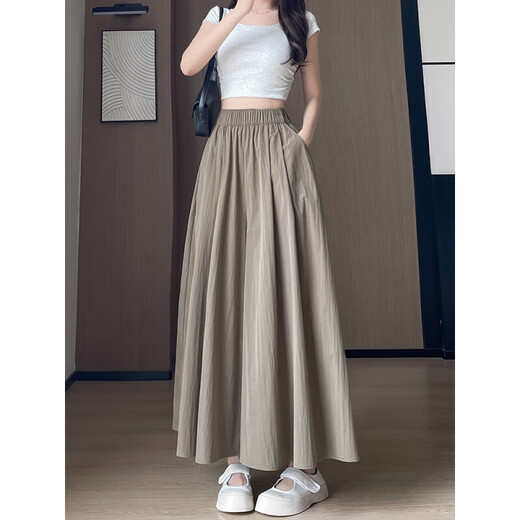 Coton Yamamoto Ice Silk Pantalon pour femmes Summer Summer Loose Small Low Wide-leg Pantalon décontracté à taille haute jupe Couleur d'abricot [1483 Haubaise 23,5] M 85-105Jin [Jin est égal à 0,5 kg]