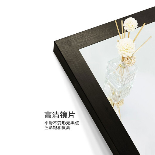 伯仑 简约穿衣镜落地全身镜服装店试衣镜家用防爆壁挂镜子卧室衣橱镜 【防爆】黑色 【带支架】65*170cm