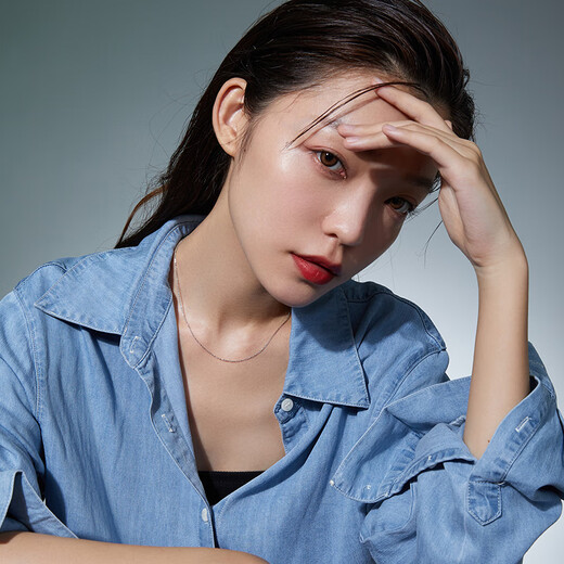 Saturday Fu PT950 platinum necklace women's O-shaped chain plain chain B059899 about 2.53g 45cm birthday gift