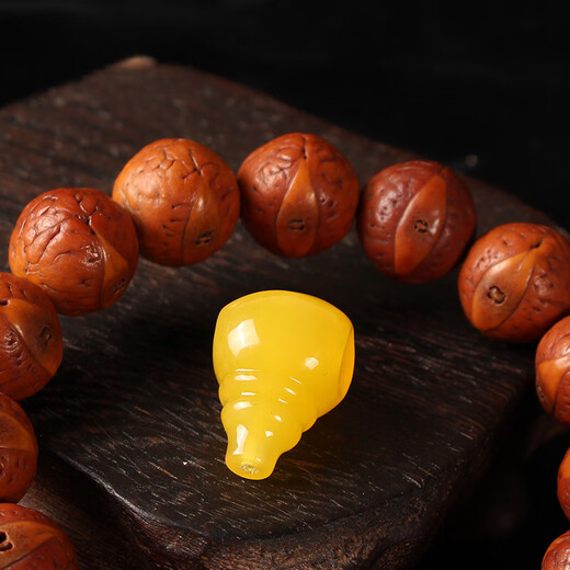 Jin Chuanfu beeswax three-way Buddha head Vajra star and moon Bodhi accessories set Buddha beads and play accessories bracelet with bead bracelet jewelry beeswax round beads 8mm 2 pieces 0g