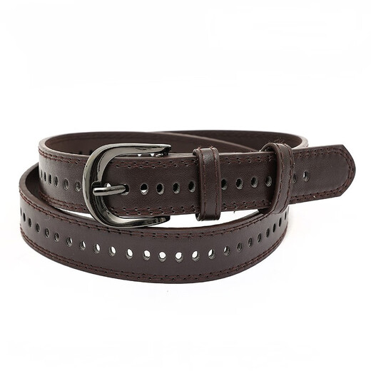 Dofinison Men's Belt Casual Belt Women's Freely Adjustable Military Training Jeans Belt Outdoor Student Trendy Simple Brown Color 110*2.8cm