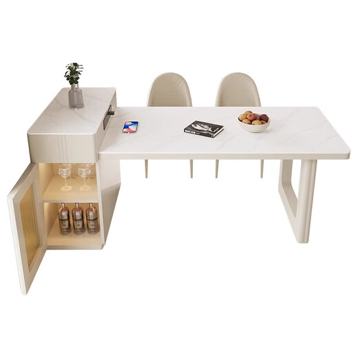 Xiyahao island dining table integrated retractable household dining table and chair combination modern simple small apartment inverted dining table flat style island dining table 140cm slide rail socket