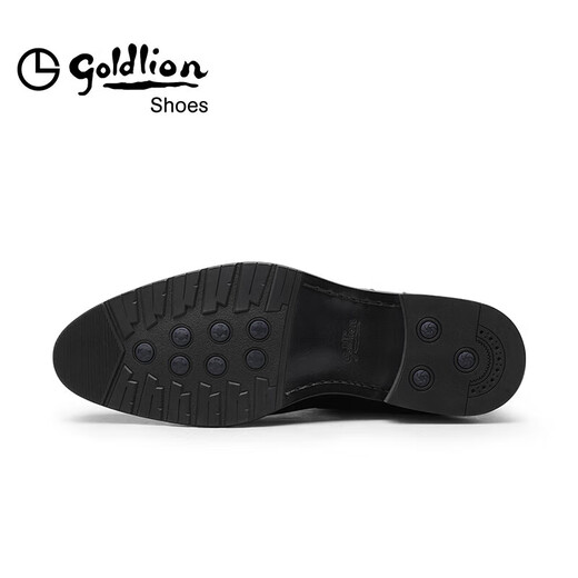 金利来（Goldlion）男鞋男靴时尚正装加绒保暖短靴舒适耐磨切尔西靴G580240314AAR-黑色-38码