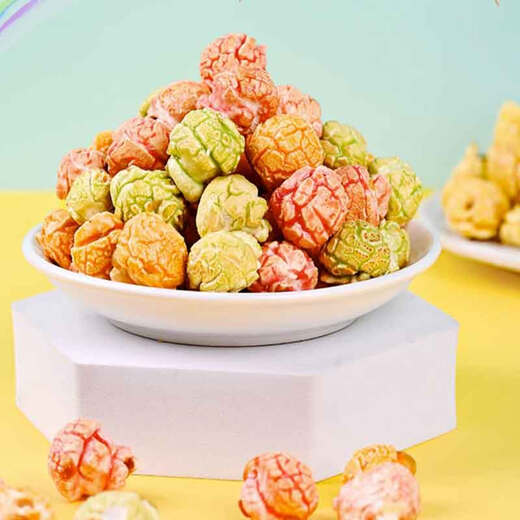 Every restaurant has a barrel popcorn caramel flavor creamy flavor puffed snacks casual office food movie snacks three flavors mixed
