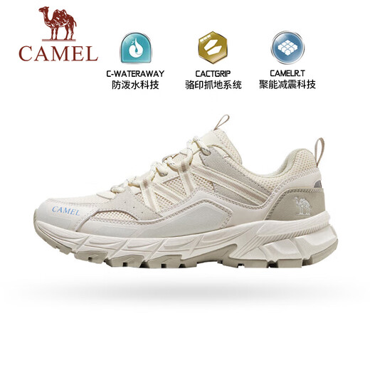Camel hiking shoes men's non-slip water-splashing outdoor hiking shoes sports shoes for women 7029, milky white, women 40