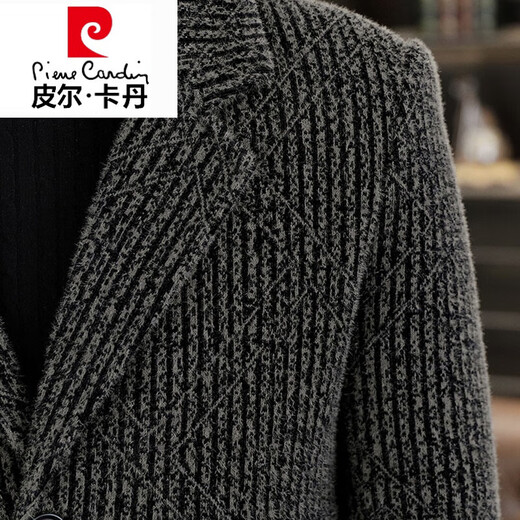 皮尔卡丹（pierre cardin）2025年新款高端轻奢毛呢子外套男士秋冬季休闲西装领夹克男加厚款 浅灰 6636 L (105~120斤)