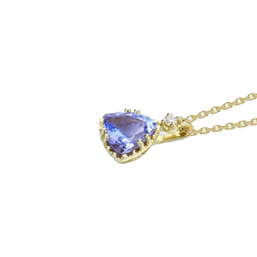 Yadige Japanese Tanzanite 18K gold necklace light luxury amethyst pendant 925 clavicle chain female personality fashion simple Tanzanite