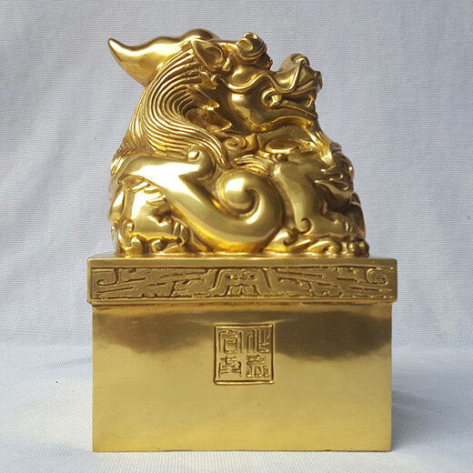 谛豪诺定制公貔貅铜印章独角皮休玉玺中式摆件工艺品礼品饰品支刻字办公 长15宽15高22厘米重约8斤