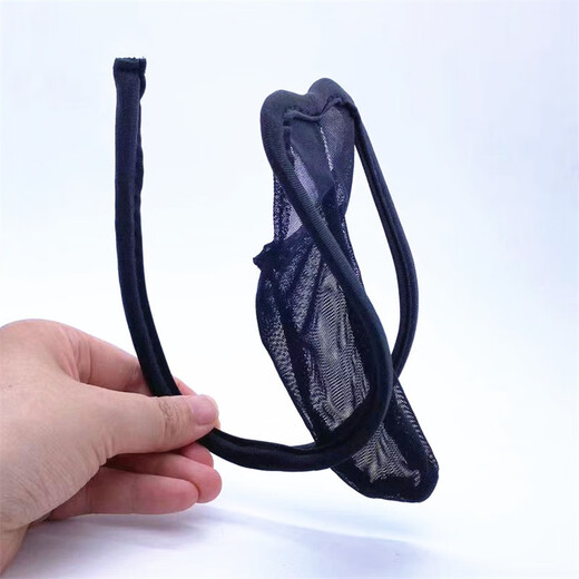 Private Shang New Men's C-string Pants Sexy Transparent Temptation Seamless T-Pants Men's Machine Cover T-Pants One Size Black