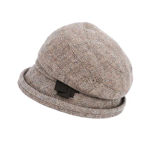 Maria Gucci cold-proof hat back support pile hat to modify the face shape wool blended hat for women leisurely 6QQ150273 coffee