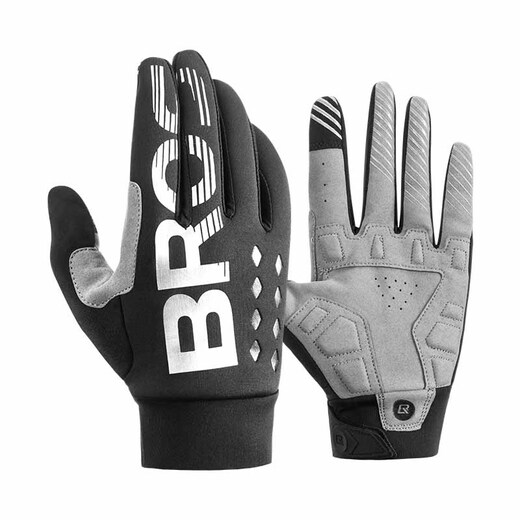 Rock Brothers Cycling Gloves Long Finger Touch Screen Bicycle Motorcycle Gloves Full Finger Cycling Gloves for Men and Women Autumn Velvet XL