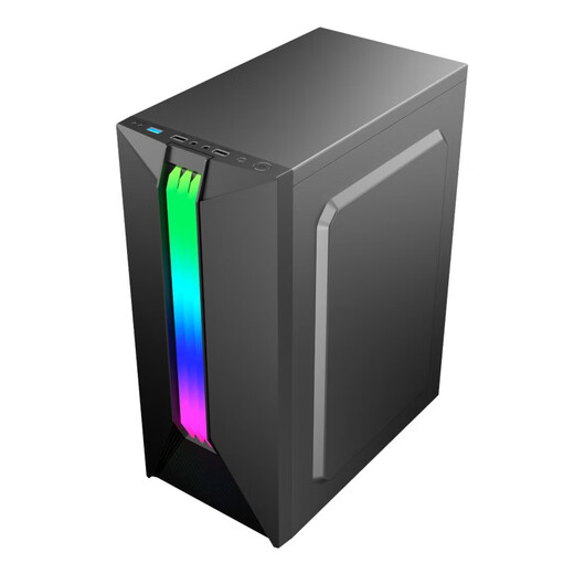 EVESKY Rocket Computer Case Escritorio DIY Lado Completo Transparente RGB Gaming Refrigerado por Agua ATX Tablero Grande Chasis Línea Trasera Interfaz USB3.0 Rocket-Negro Viene con Barra de Luz RGB