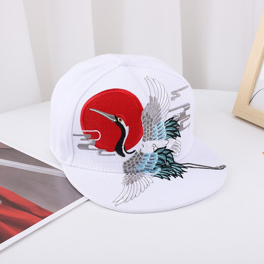 Nozhi Meng Chinese style hat for men and women, embroidered flat brim hat, flat brim hat, baseball cap, sun hat, duck tongue sun hat NM164, peony black, one size fits all, adjustable