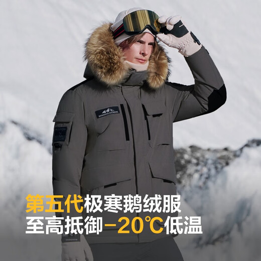 Bosideng Extreme Cold Goose Down Down Jacket Same Style Winter Thickened Hooded Short Large Fur Collar Jacket for Men and Women Couples