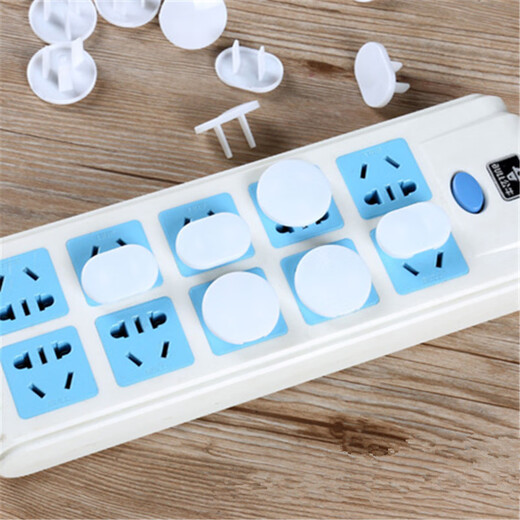Baby socket protective cover, children's anti-shock safety plug, strip protection cover, plug hole plug, power plug protective cover, infant and child anti-shock electric protection, socket protection plug insulation, three holes, 10 pieces
