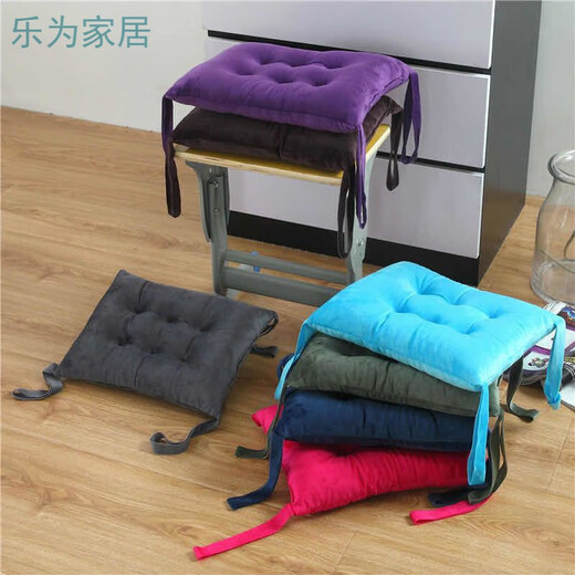 Qiaorui plush cushion winter office dining chair cushion thickened and warm electric student classroom bench rectangular chair butt cushion coffee 35*24 (thickness 5 cm)