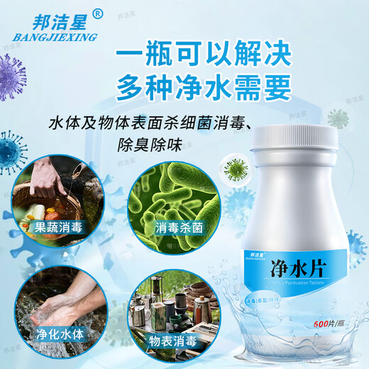Bangjiexing Outdoor Water Purification Tablets Emergency Outdoor Adventure Survival Travel Essential Camping Drinking Water Purification Tablets 600 Tablets