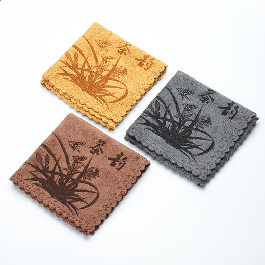 JCZS Japanese light luxury tea cloth tea towel absorbent thickened tea table special towel small tea table tea table rag tea mat 6 brown thickened 2 pieces